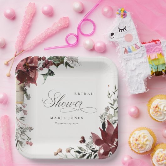 Dusky Warm Winter Festive Foliage Vrijgezellenfees Papieren Bordje (Feest)