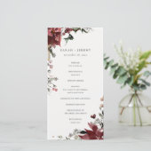 Dusky Warm Winter Festive Foliage Wedding Programm Bedankkaart (Staand voorkant)