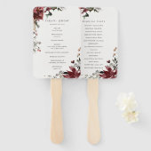 Dusky Warm Winter Festive Foliage Wedding Programm Handwaaier (Voorkant en achterkant)