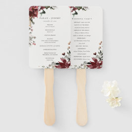 Dusky Warm Winter Festive Foliage Wedding Programm Handwaaier