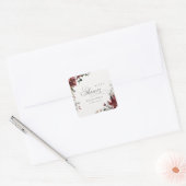 Dusky Warme Winter Festieve Gebladerte Baby Shower Vierkante Sticker (Envelop)