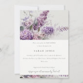 Dusky Waterverf Lila Katoen Baby shower Kaart (Voorkant)