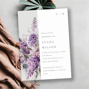 Dusky Waterverf Lila Katoen Baby shower Kaart