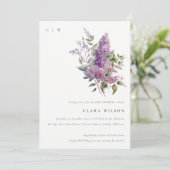 Dusky Waterverf Lila Katoen Baby shower Kaart (Staand voorkant)