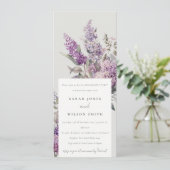 Dusky Waterverf Lila Katoen Verloving Kaart (Staand voorkant)
