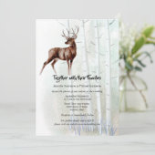 Dusky waterverf woudstaartbruiloft kaart (Staand voorkant)