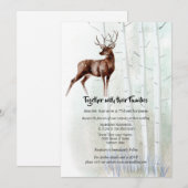 Dusky waterverf woudstaartbruiloft kaart (Voorkant / Achterkant)