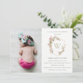 Dusky Wildflower Crest Foto Eerste Heilige Communi Kaart (Staand voorkant)