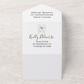 Dusky Wildflower Monogram Crest Wedding All In One Uitnodiging (Buitenkant)