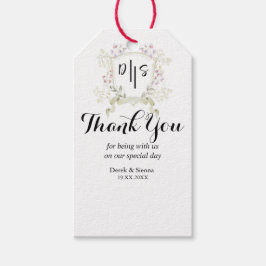 Dusky Wildflower Monogram Crest Wedding Cadeaulabel