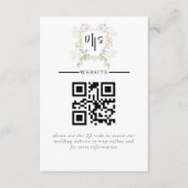 Dusky Wildflower Monogram Crest Wedding Informatiekaartje (Voorkant)