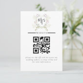 Dusky Wildflower Monogram Crest Wedding Informatiekaartje (Staand voorkant)