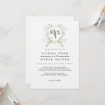 Dusky Wildflower Monogram Crest Wedding