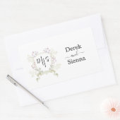 Dusky Wildflower Monogram Crest Wedding Rechthoekige Sticker (Envelop)
