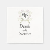 Dusky Wildflower Monogram Crest Wedding Servet (Voorkant)