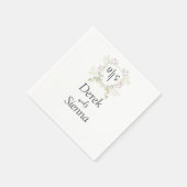 Dusky Wildflower Monogram Crest Wedding Servet (Hoek)