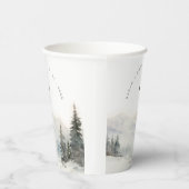 Dusky Winter Sneeuw Berg Landschap Bruiloft Papieren Bekers (Rechts)