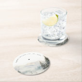 Dusky Winter Sneeuw Berg Landschap Bruiloft Ronde Kartonnen Onderzetter (Insitu)