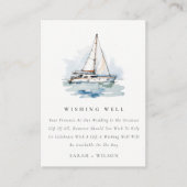 Dusky zeilboot jacht zeegezicht bruiloft goed wens informatiekaartje (Voorkant)