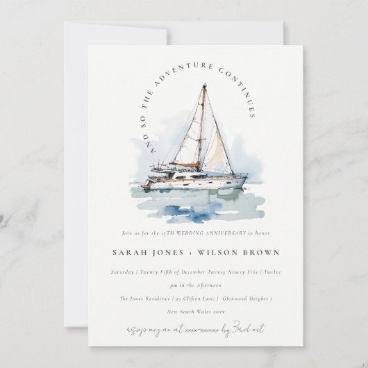 Dusky zeilboot jacht zeegezicht bruiloft Jubileum Kaart (Voorkant)