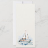 Dusky zeilboot jacht zeegezicht bruiloft Menu Kaart (Achterkant)