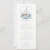 Dusky zeilboot jacht zeegezicht bruiloft Menu Kaart (Voorkant)