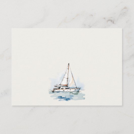 Dusky zeilboot jacht zeegezicht bruiloft receptie informatiekaartje (Achterkant)
