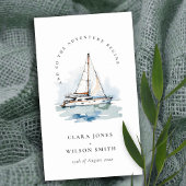 Dusky zeilboot jacht zeegezicht bruiloft website informatiekaartje