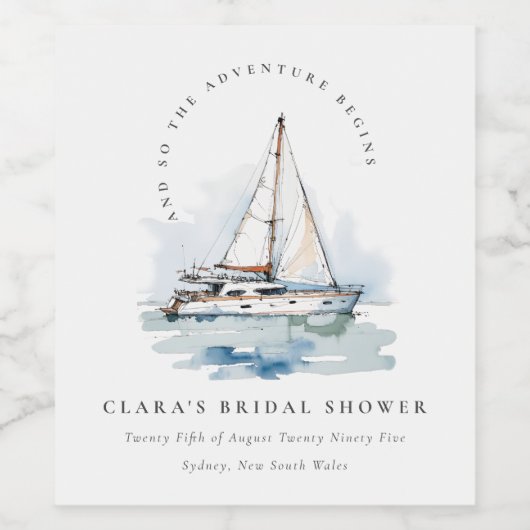 Dusky zeilboot Yacht Seascape Vrijgezellenfeest Wijn Etiket (Enkel label)