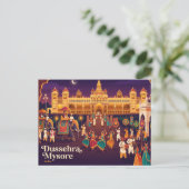 Dussehra Mysore India Briefkaart (Staand voorkant)