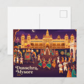 Dussehra Mysore India Briefkaart (Voorkant / Achterkant)