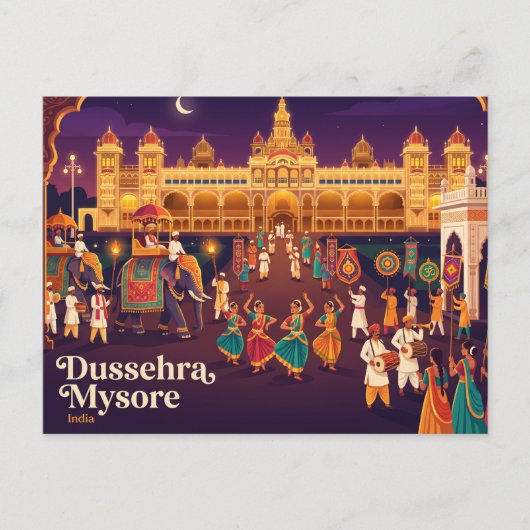 Dussehra Mysore India Briefkaart (Voorkant)
