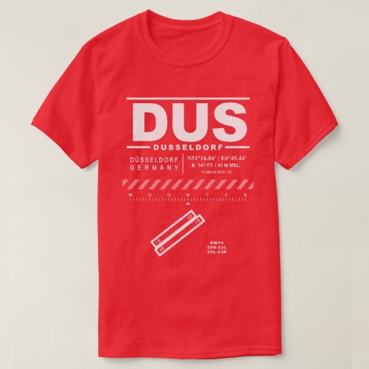 Düsseldorf Airport DUS T-shirt (Design voorkant)