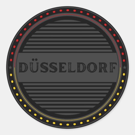 Düsseldorf City Pride Emblem – German Identity Ronde Sticker (Voorkant)