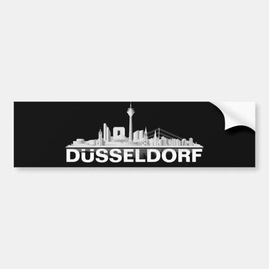 Düsseldorf City Skyline Autoaufkleber / Sticker (Voorkant)