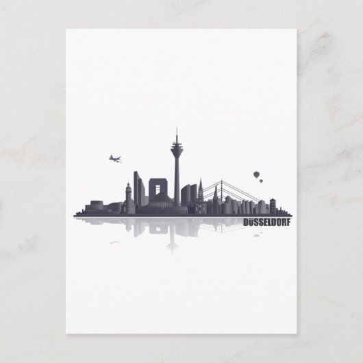 Düsseldorf City Skyline Briefkaart (Voorkant)