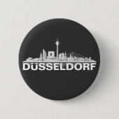 Düsseldorf City Skyline Button / Pin / Anstecker (Voorkant)