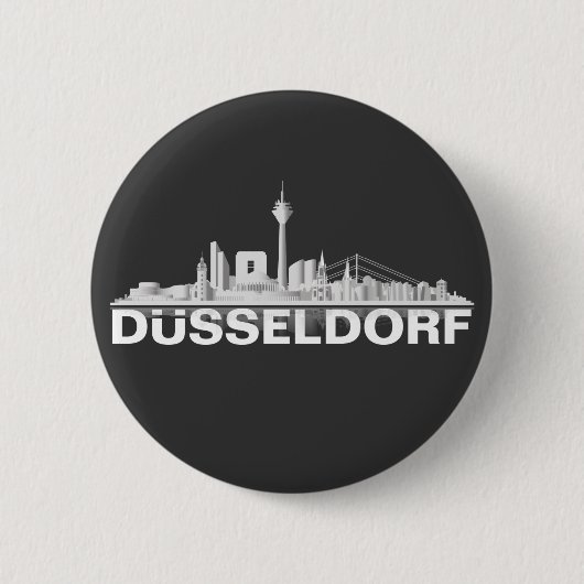 Düsseldorf City Skyline Button / Pin / Anstecker (Voorkant)