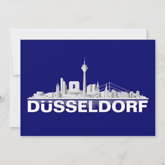 Düsseldorf City Skyline Klappkarte / Einladung Kaart (Voorkant)