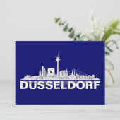 Düsseldorf City Skyline Klappkarte / Einladung Kaart (Staand voorkant)