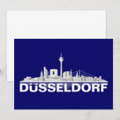 Düsseldorf City Skyline Klappkarte / Einladung Kaart (Voorkant / Achterkant)