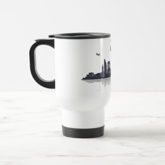 Düsseldorf City Skyline Tasse / Mug / Kaffeepott Reisbeker (Links)