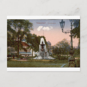Düsseldorf Corneliusplatz Antieke Fontein Uitzicht Briefkaart
