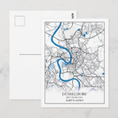 Dusseldorf Deutschland City Map Eenvoudig reizen Briefkaart (Voorkant / Achterkant)