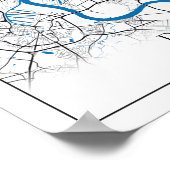 Dusseldorf Deutschland City Map Eenvoudig reizen Poster (Hoek)