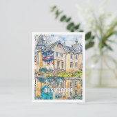 Düsseldorf Duitsland Beroemde Reisplaats Waterverf Briefkaart (Staand voorkant)