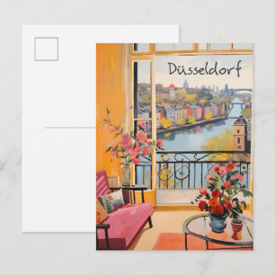 Düsseldorf Duitsland Reizen Stad Schilderen Esthet Briefkaart
