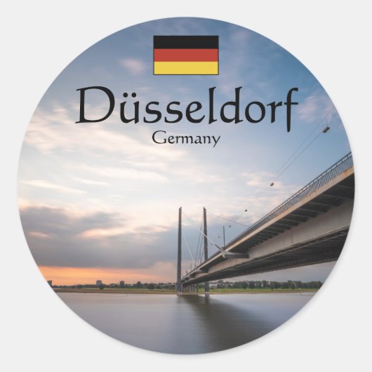 Dusseldorf Duitsland Ronde Sticker (Voorkant)