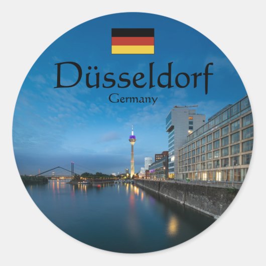Dusseldorf Duitsland Ronde Sticker (Voorkant)