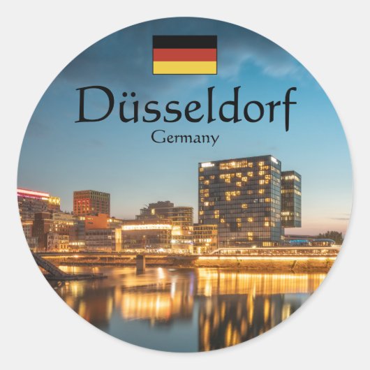 Dusseldorf Duitsland Ronde Sticker (Voorkant)
